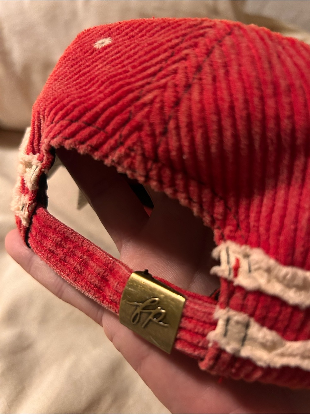 Free People Hollie Varsity Red tCorduroy '84 Varsity Cap - Picture 9 of 9